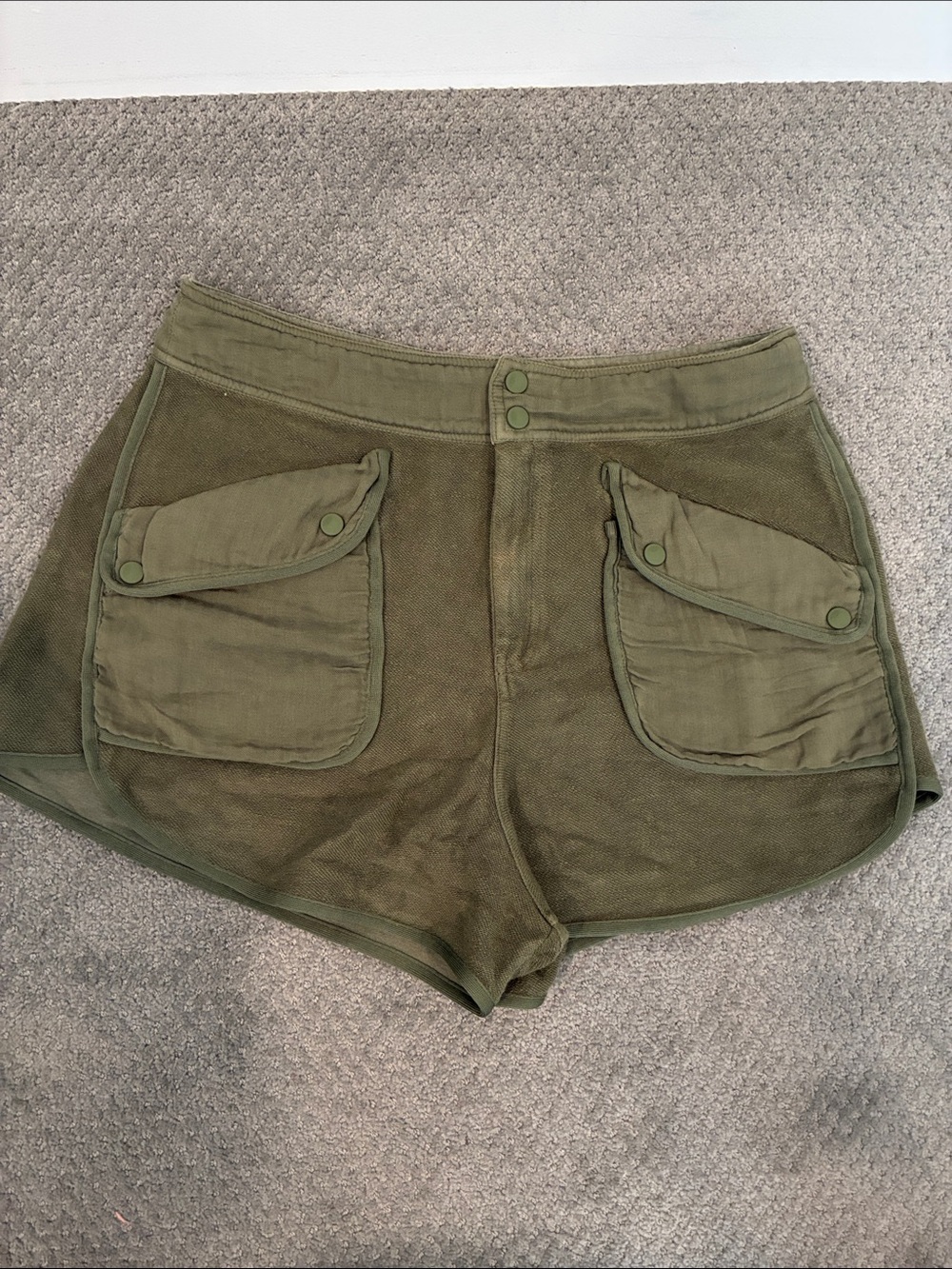 FP—Olive Green Women's Utility Pocket Shorts